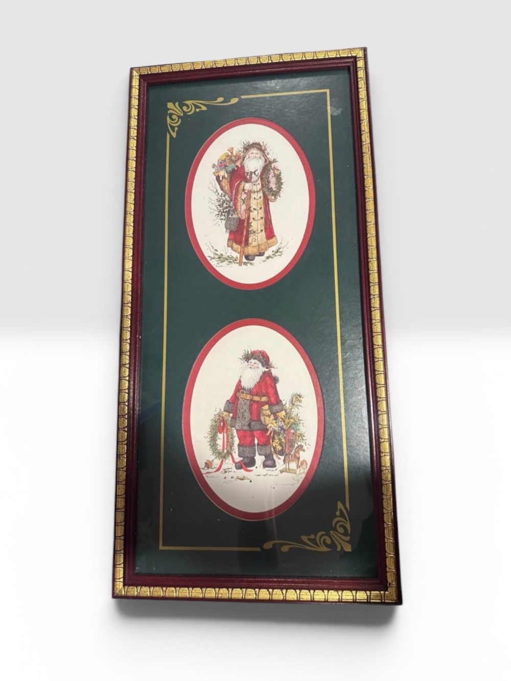 Reimel Abrams Old World Victorian Type Santa Oval Pictures Matted & Framed - EUC